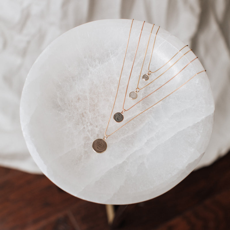 6mm Dome Cremation Necklace in 14K Yellow Gold