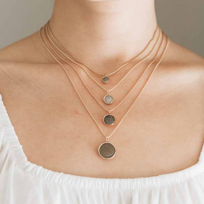 6mm Dome Cremation Necklace in 14K Yellow Gold