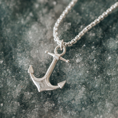 Anchor Cremation Necklace in Sterling Silver