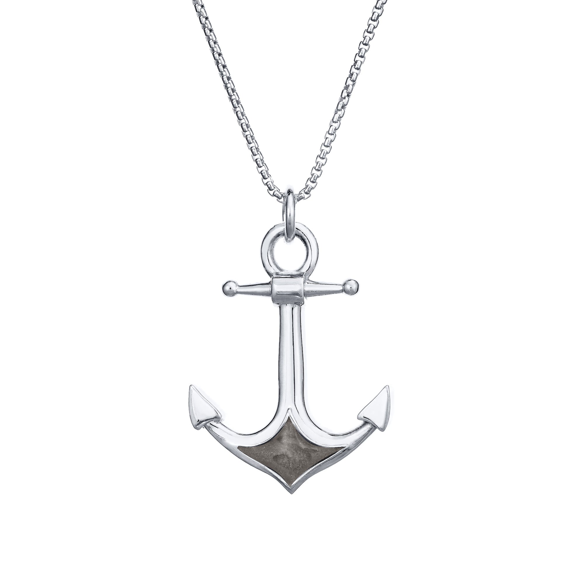 White gold clearance anchor necklace