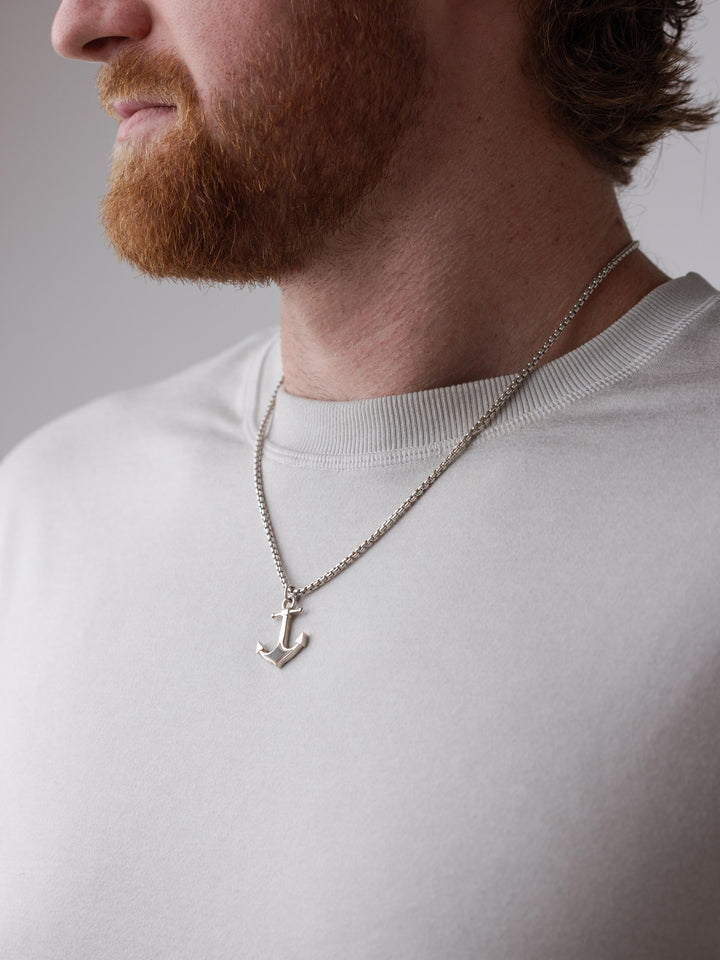 Anchor Cremation Necklace in 14K Rose Gold