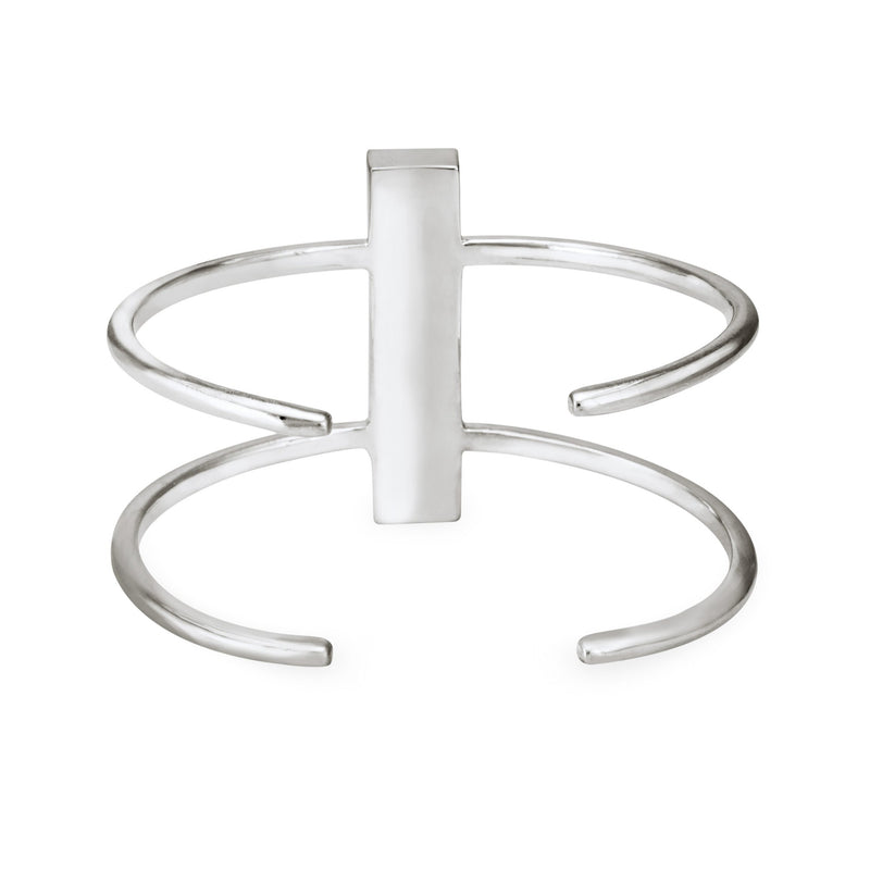 Bar Bangle Cremation Bracelet pictured from the back.
