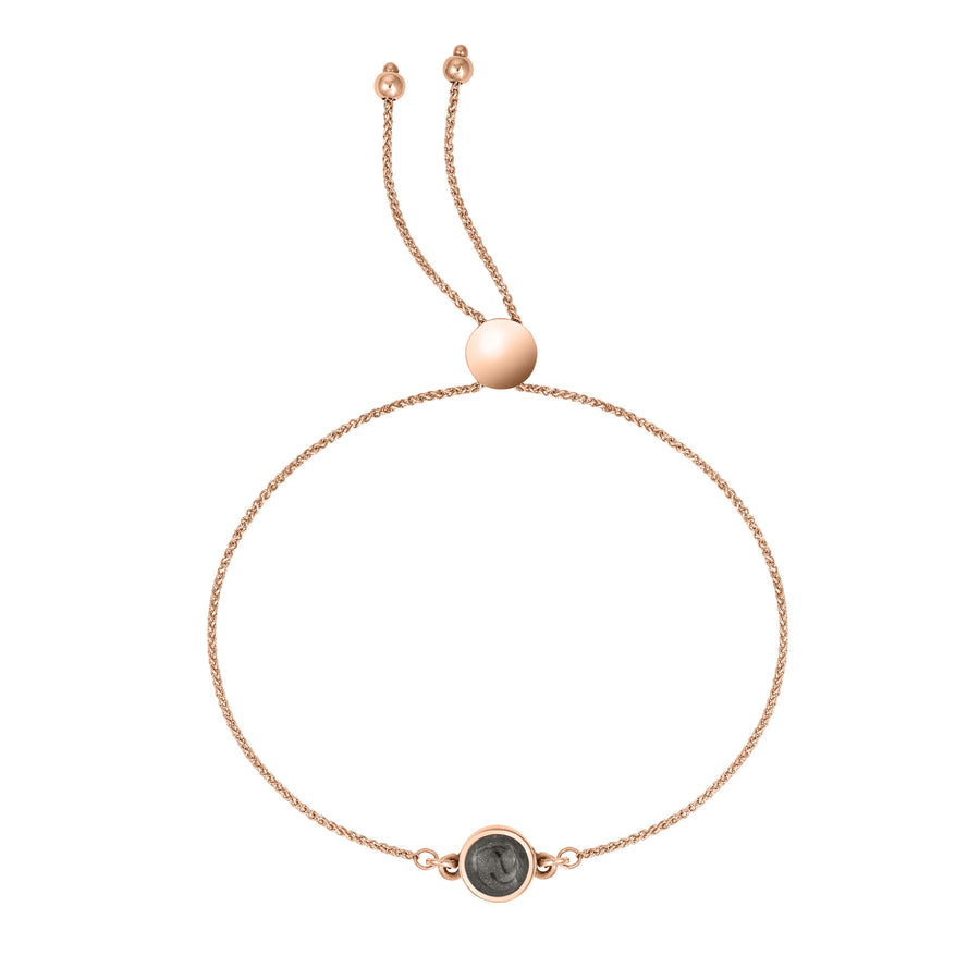 Bolo Chain Bracelet in 14k Rose Gold designed by close by me jewelry, shown from the front.