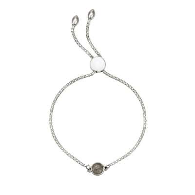 Bolo Chain Cremation Bracelet in Sterling Silver shown from the front with a white background