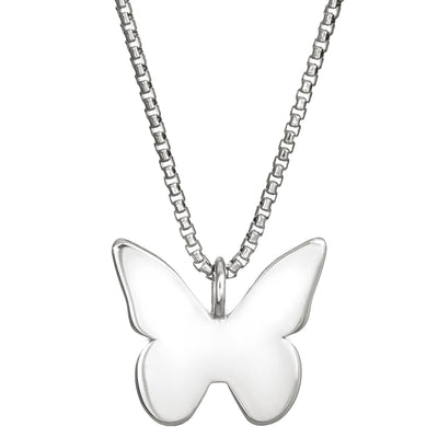 Pictured here is close by me jewelry's Butterfly Cremation Necklace in Sterling Silver from the back