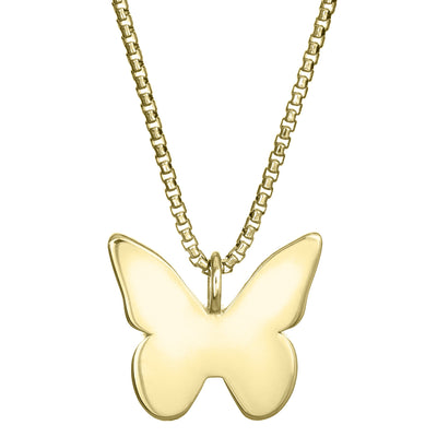 Pictured here is close by me jewelry's Butterfly Pendant with Cremains in 14K Yellow Gold from the back