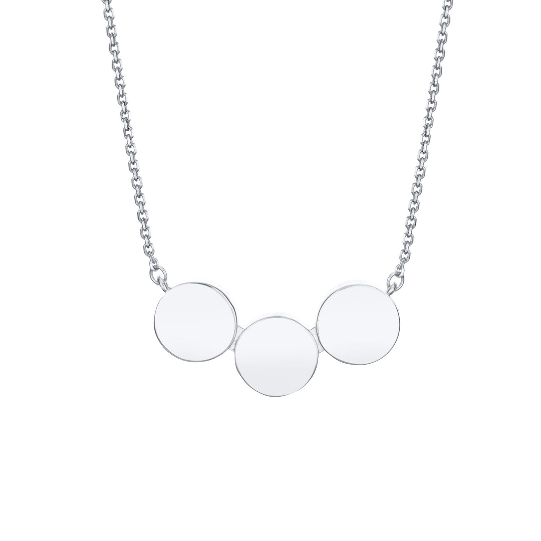 Three Setting Chevron Cremation Necklace in 14K White Gold