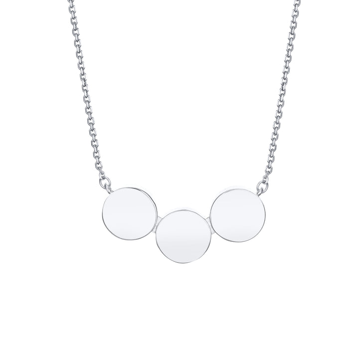 Three Setting Chevron Cremation Necklace in 14K White Gold
