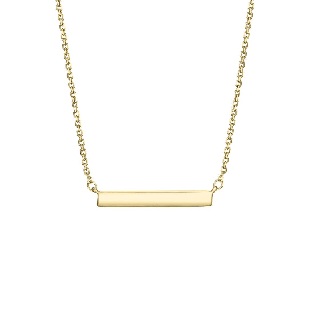 Thin Lateral Bar Cremation Necklace in 14K Yellow Gold
