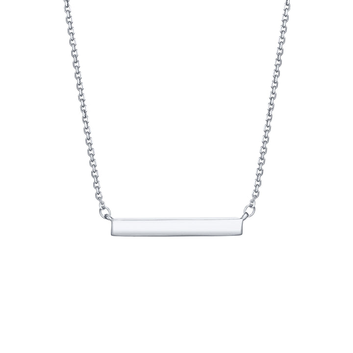 Thin Lateral Bar Cremation Necklace in 14K White Gold