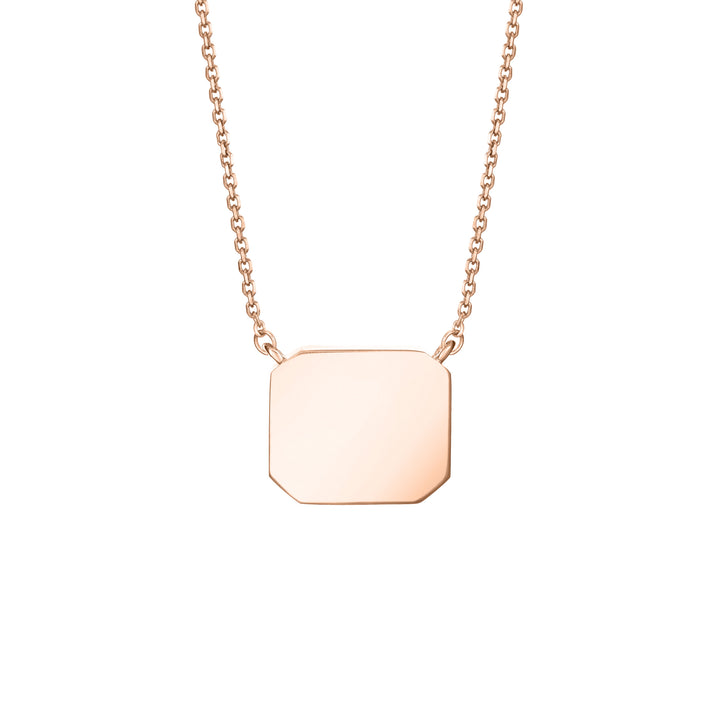 Cushion Art Deco Cremation Necklace in 14K Rose Gold