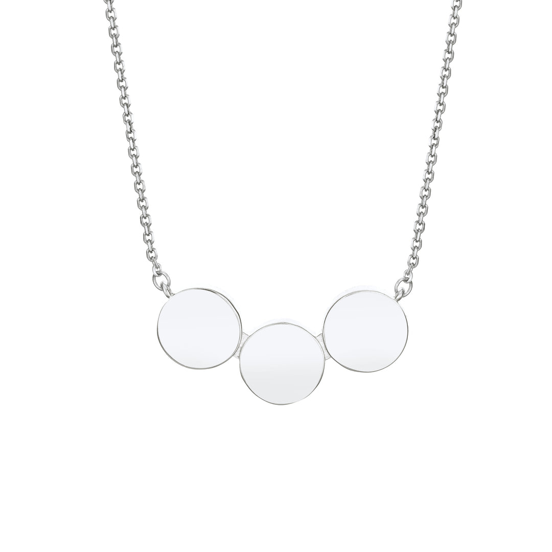 Three Setting Chevron Cremation Necklace in Sterling Silver