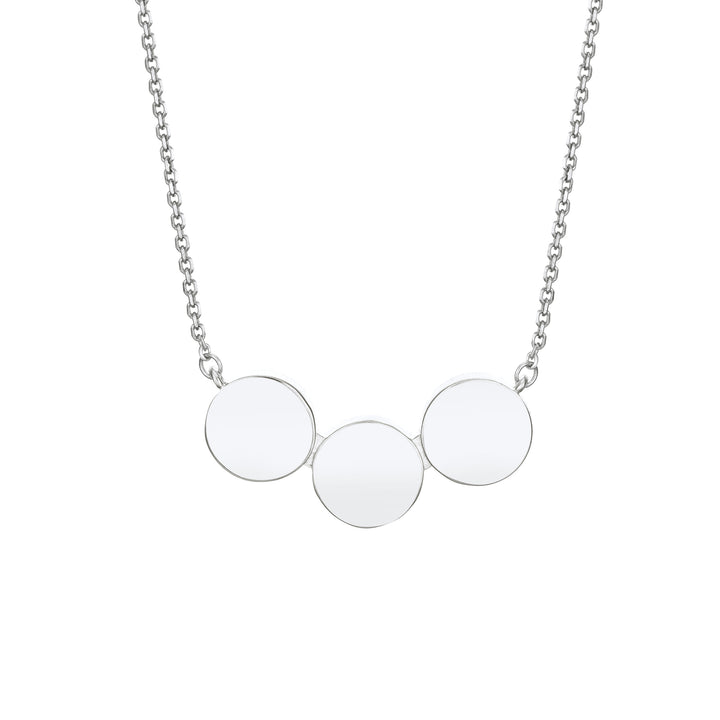 Three Setting Chevron Cremation Necklace in Sterling Silver