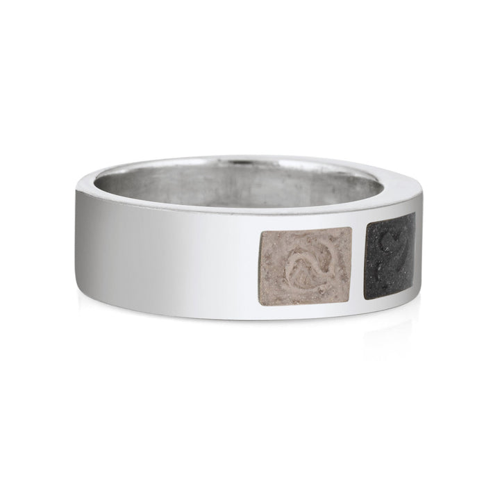 Three Setting Classic Band Cremation Ring in Sterling Silver