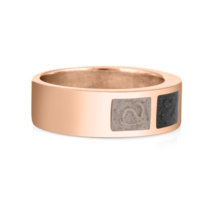Three Setting Classic Band Cremation Ring in 14K Rose Gold