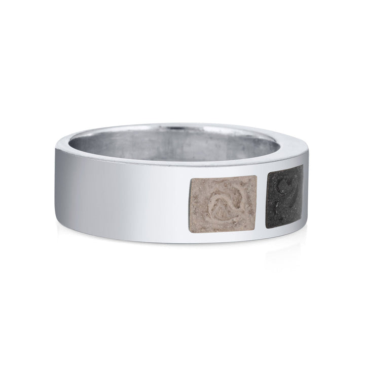 Three Setting Classic Band Cremation Ring in 14K White Gold