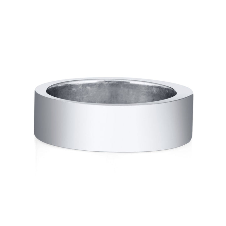 Three Setting Classic Band Cremation Ring in 14K White Gold