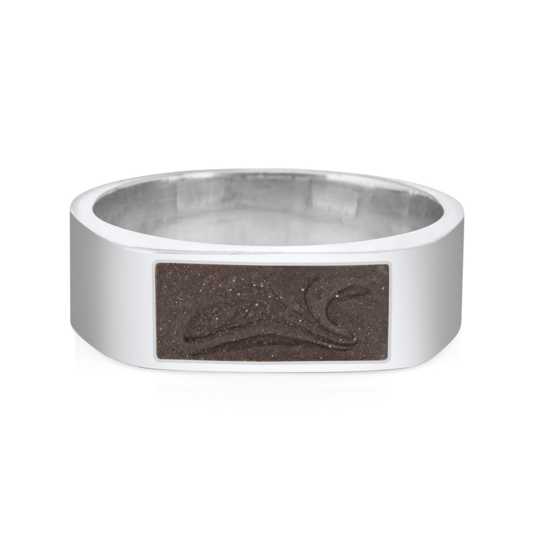 Men's Classic Band Cremation Ring in Sterling Silver