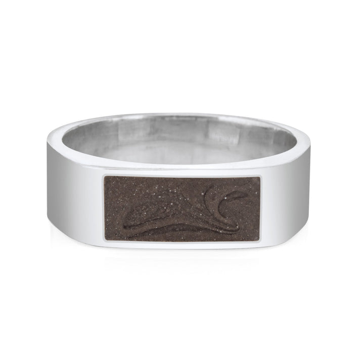 Men's Classic Band Cremation Ring in Sterling Silver