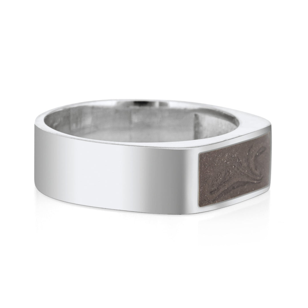 Men's Classic Band Cremation Ring in Sterling Silver