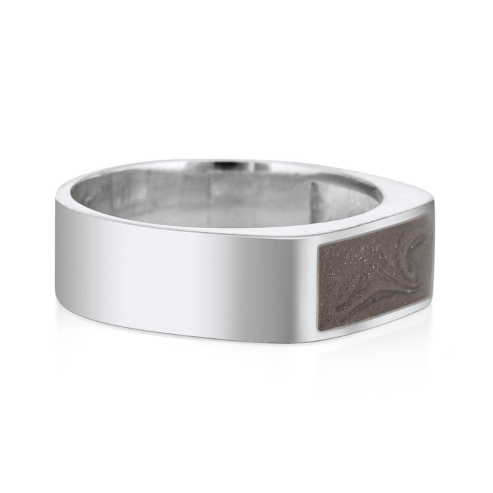 Men's Classic Band Cremation Ring in Sterling Silver