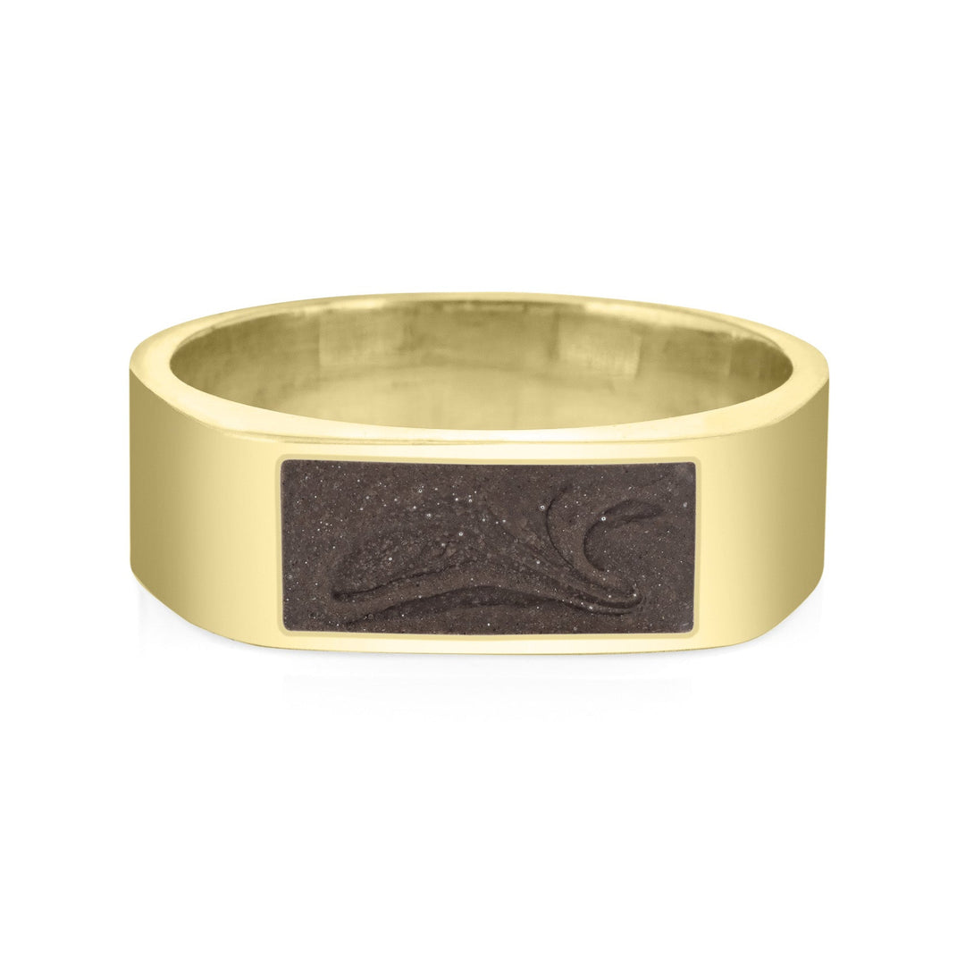 Men's Classic Band Cremation Ring in 14K Yellow Gold