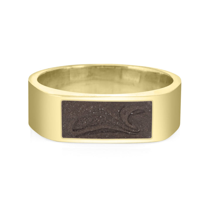 Men's Classic Band Cremation Ring in 14K Yellow Gold