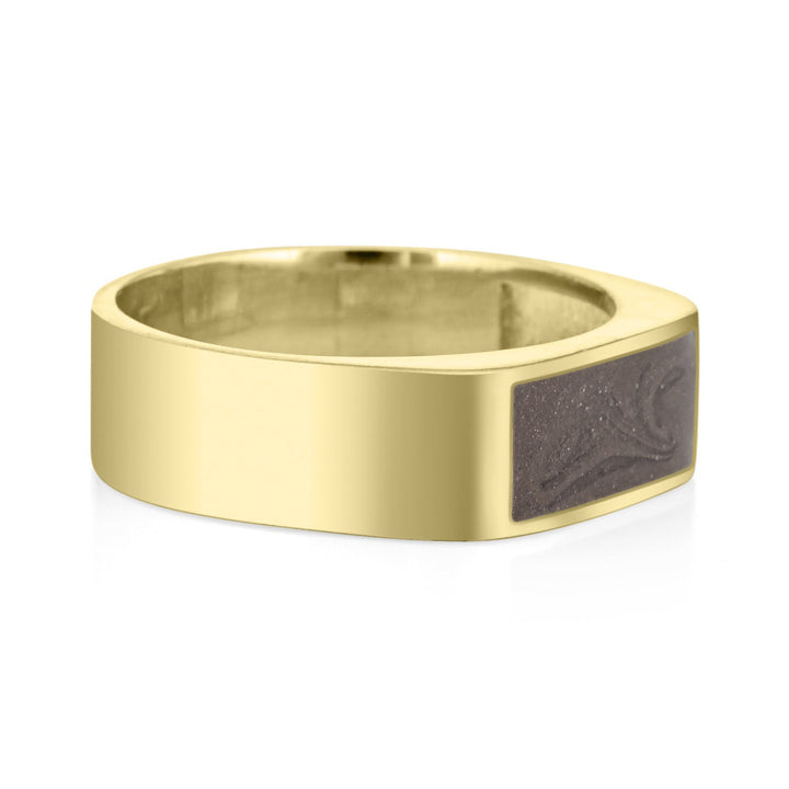 Men's Classic Band Cremation Ring in 14K Yellow Gold