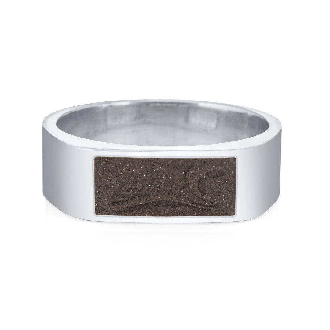 Men's Classic Band Cremation Ring in 14K White Gold