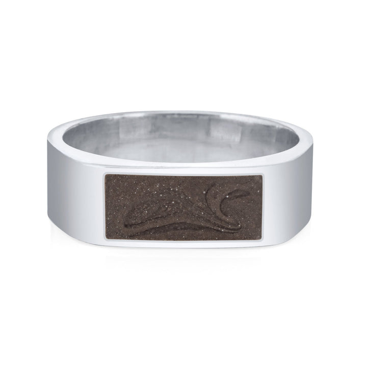 Men's Classic Band Cremation Ring in 14K White Gold
