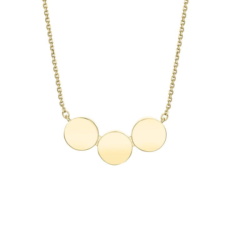 Three Setting Chevron Cremation Necklace in 14K Yellow Gold