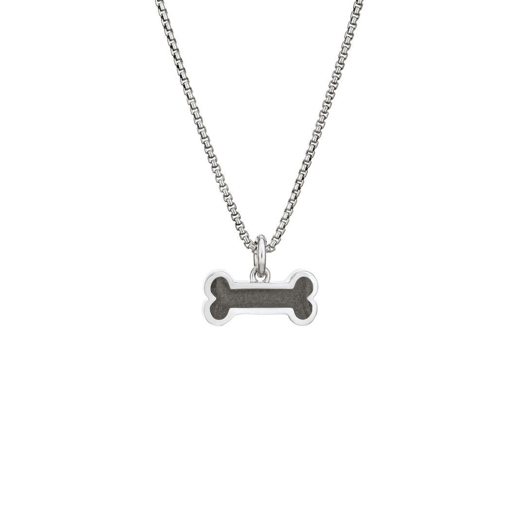 Dog Bone Cremation Necklace in Sterling Silver