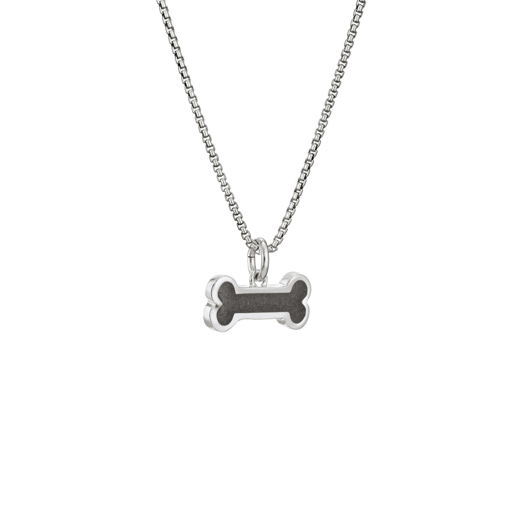 Dog Bone Cremation Necklace in Sterling Silver