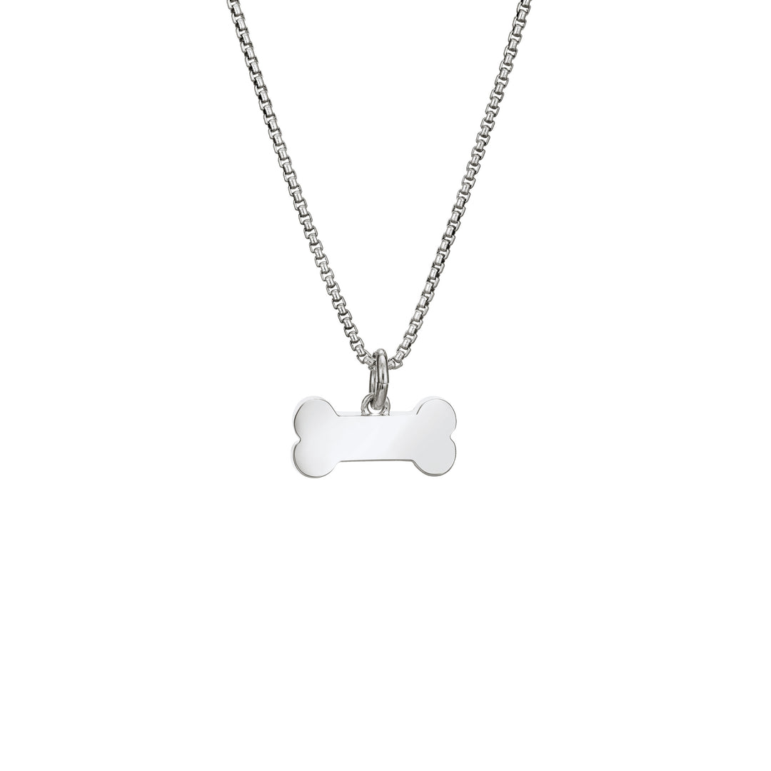 Dog Bone Cremation Necklace in Sterling Silver