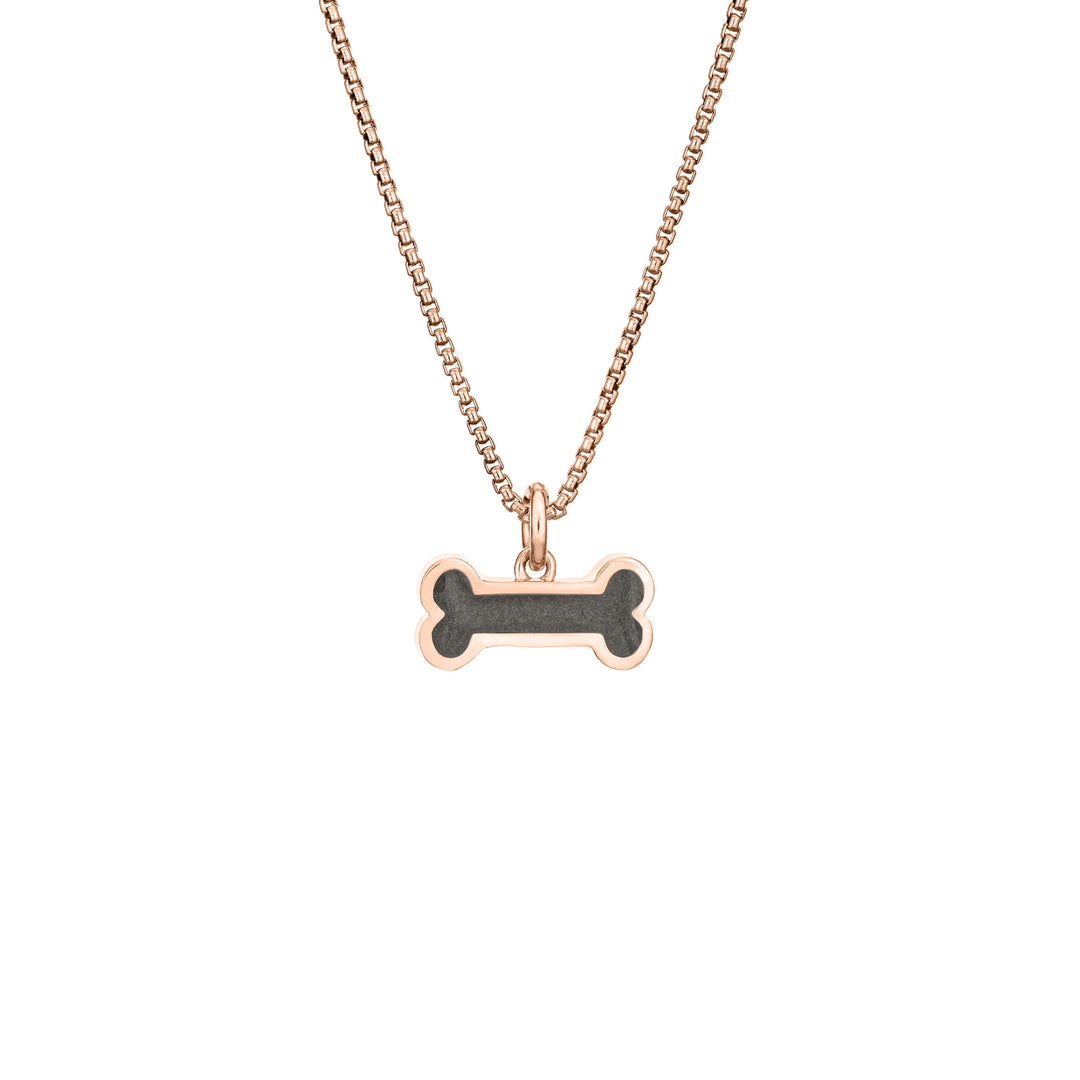 Dog Bone Cremation Necklace in 14K Rose Gold