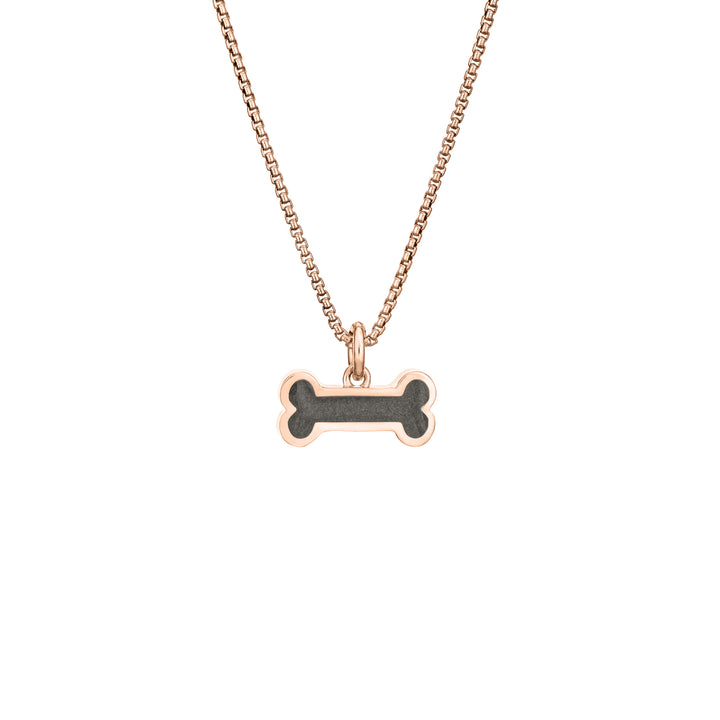 Dog Bone Cremation Necklace in 14K Rose Gold