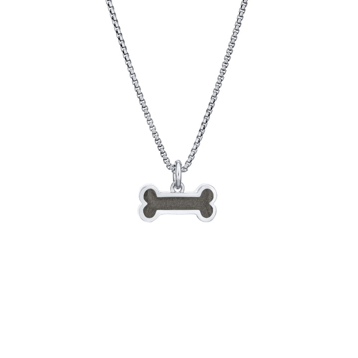 Dog Bone Cremation Necklace in 14K White Gold