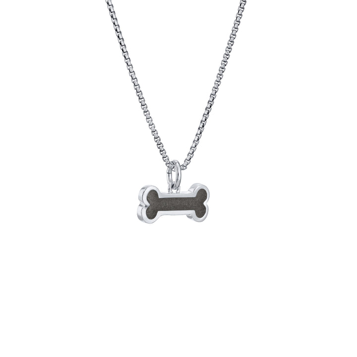 Dog Bone Cremation Necklace in 14K White Gold