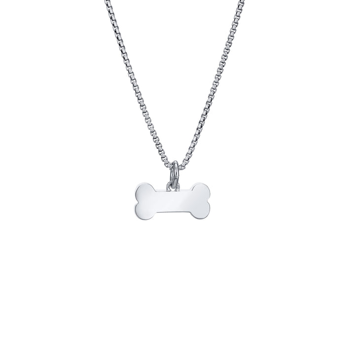 Dog Bone Cremation Necklace in 14K White Gold