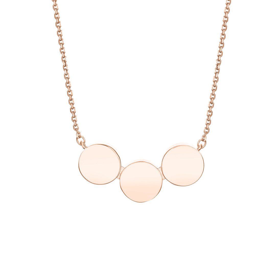 Three Setting Chevron Cremation Necklace in 14K Rose Gold