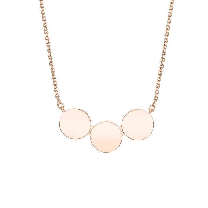Three Setting Chevron Cremation Necklace in 14K Rose Gold