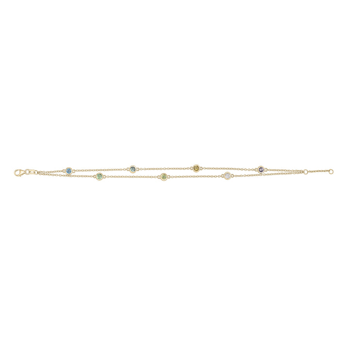 Double Strand Birthstone Bracelet in 14K Gold