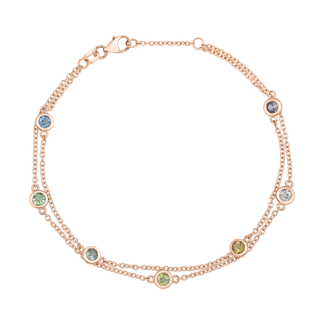 Double Strand Birthstone Bracelet in 14K Gold