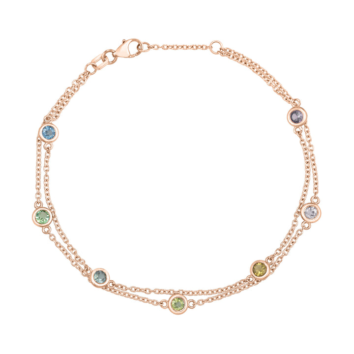 Double Strand Birthstone Bracelet in 14K Gold
