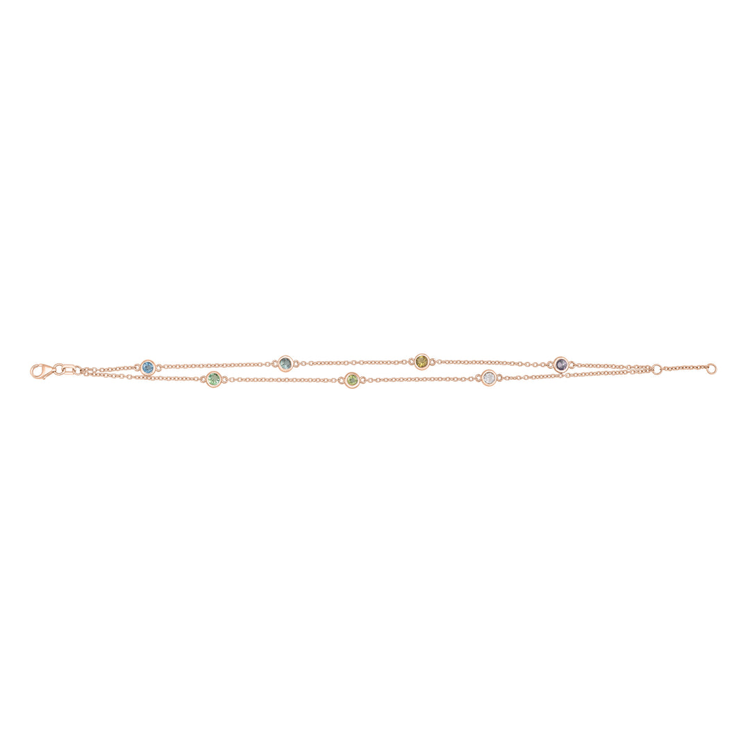 Double Strand Birthstone Bracelet in 14K Gold