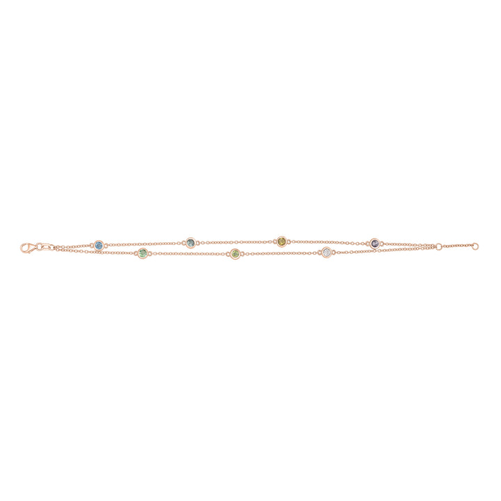 Double Strand Birthstone Bracelet in 14K Gold