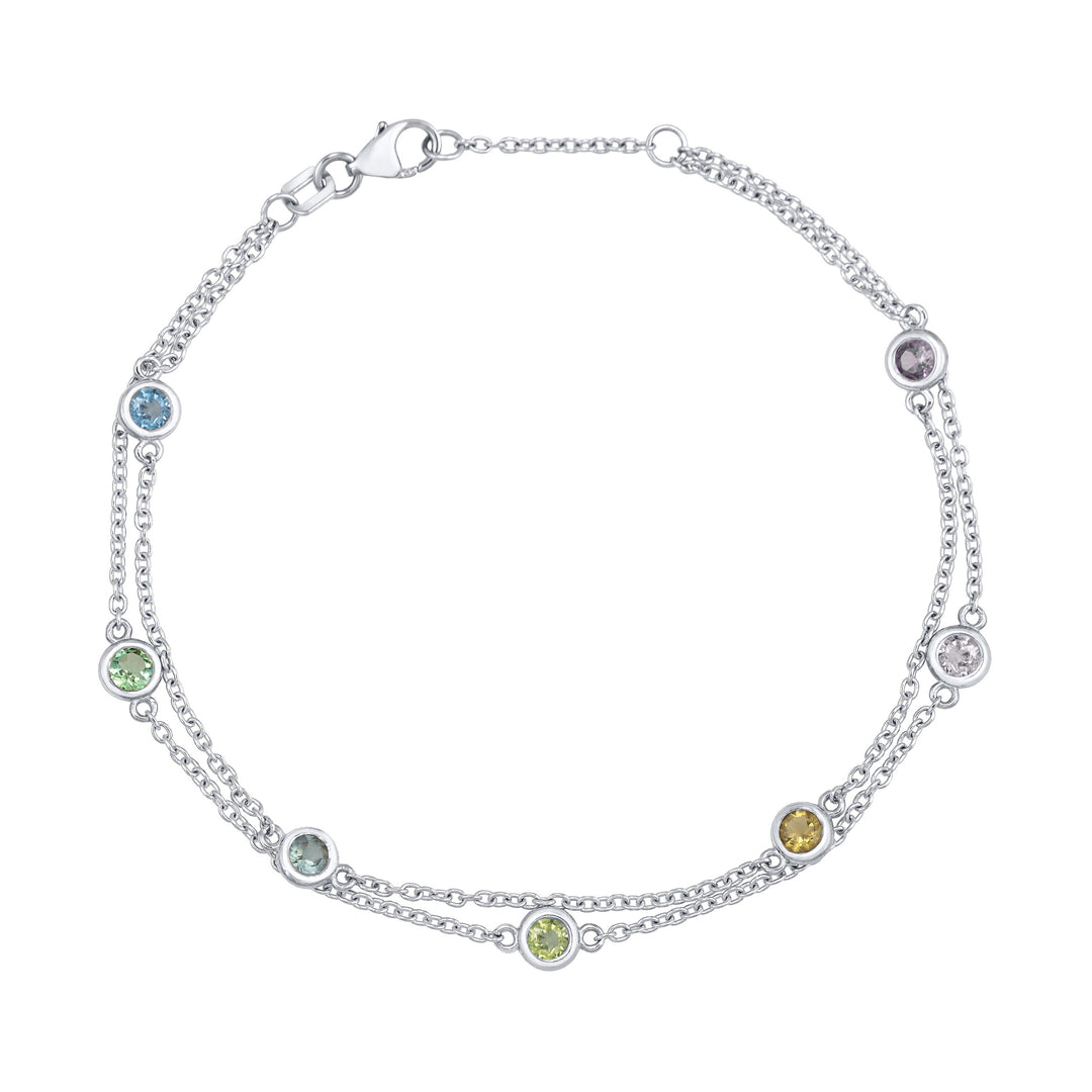Double Strand Birthstone Bracelet in 14K Gold