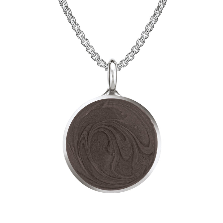 Simple Bail Circle Cremation Necklace in Sterling Silver