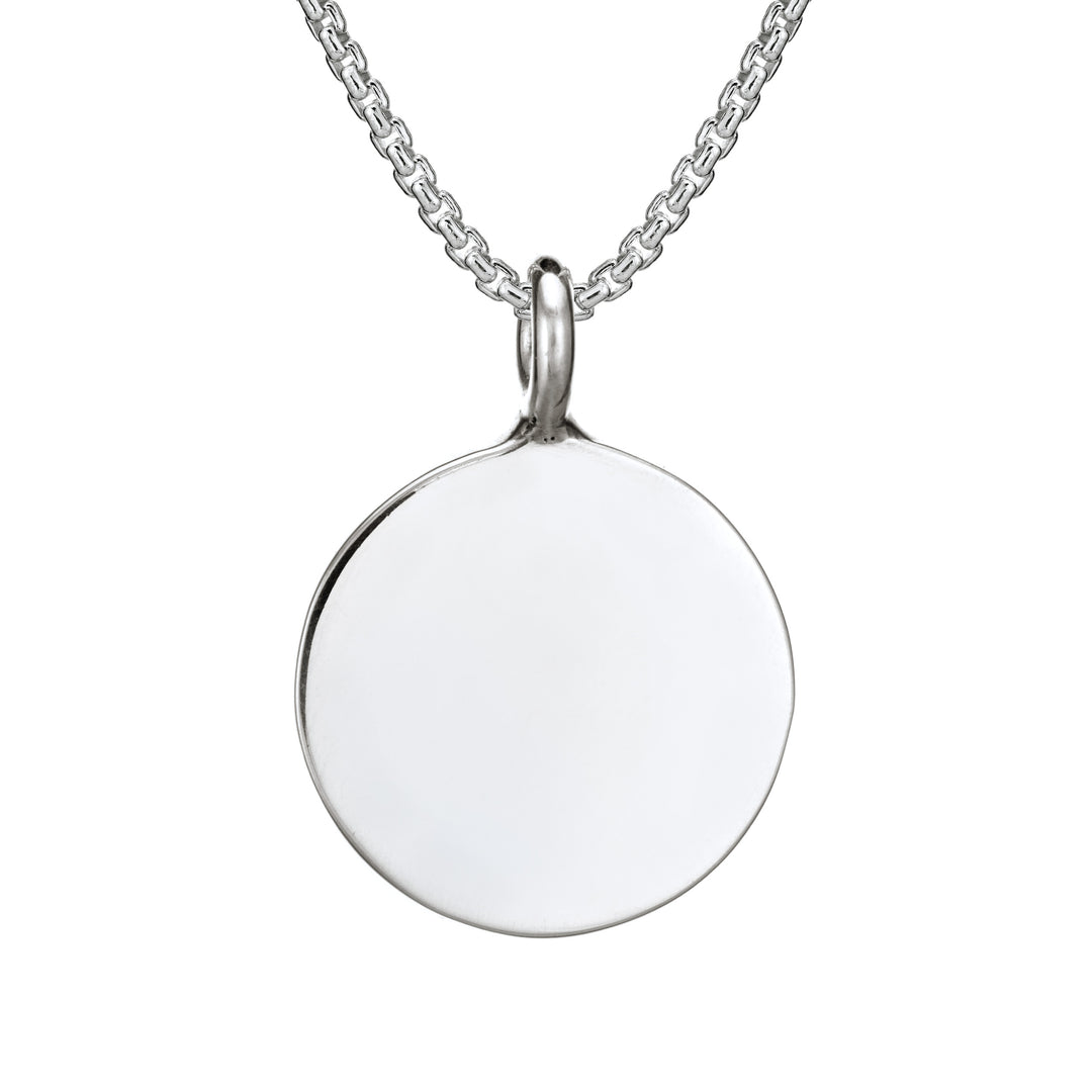 Simple Bail Circle Cremation Necklace in Sterling Silver