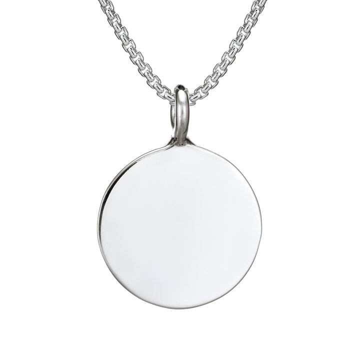 Simple Bail Circle Cremation Necklace in Sterling Silver